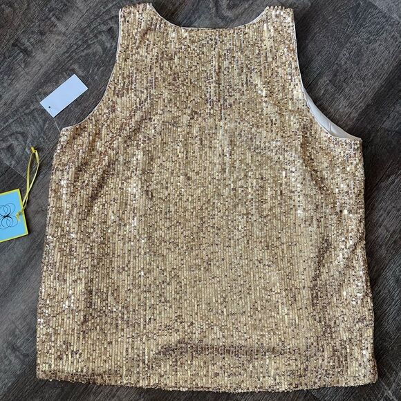 Cece V-Neck Sequin Lined Blouse- Size Large - Picture 2 of 8